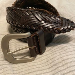 Brown woven braided belt.